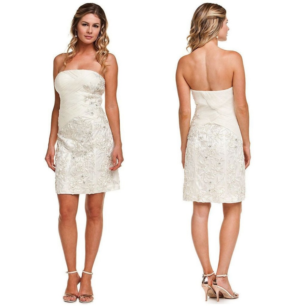 Sue Wong strapless sequin embellished ruched dress Size 12 MSRP $585 Like NEW!